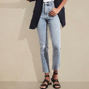 Banana Republic Petite High-Rise Slim Jean with Fray Hem